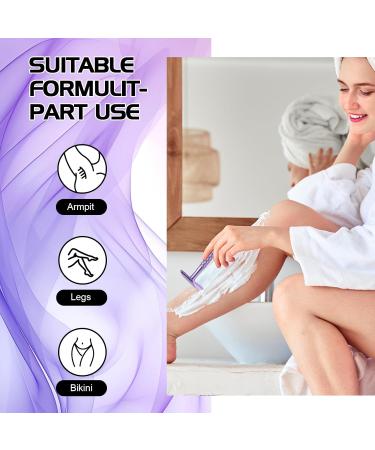 Double Edge Safety Razor for Women - Purple Eco-Friendly Includes 10 Blades & Silicone Cover - Durable Metal for a Smooth Shave - Buy Online on GoSupps.com