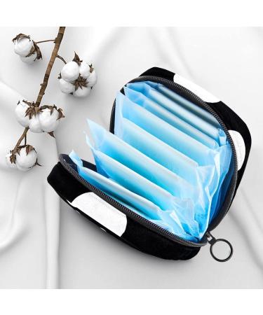 Menstruation Pad Bag with Zipper - Stylish Women's Napkin & Tampon Collection Bags in Modern White Black & Dots - Buy Online on GoSupps.com