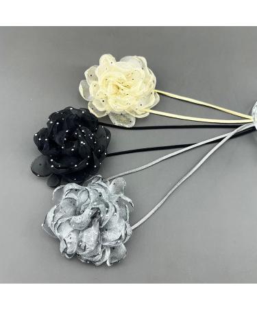 Southjieling 3D Rose Necklace - Versatile Collarbone Chain & Fashionable Black Flower Accessory - Buy Online on GoSupps.com