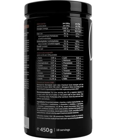 Anovona Vegan Protein Powder Cocoa | EAAs & BCAAs | 450g - Soy-Free Sugar-Free Lactose-Free | Made in Germany - Pea Rice & Hemp Isolate - Buy Online on GoSupps.com