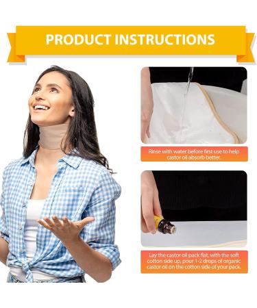 Asixxsix Reusable Cotton Castor Oil Pack for Neck & Thyroid - Reduce Inflammation with Adjustable Buckle - Buy Online on GoSupps.com