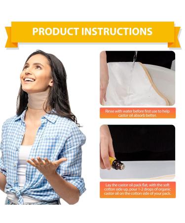 Organic Cotton Castor Oil Neck Wrap - Adjustable Reusable & Comfortable | Ideal for Neck Pain Relief - Buy Online on GoSupps.com