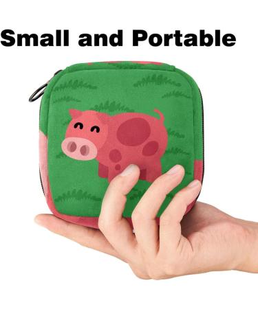 Green PIG Sanitary Napkin & Menstrual Cup Pocket - Zip Pouch for Teenagers & Women - Stylish & Functional Menstrual Pad Storage - Buy Online on GoSupps.com