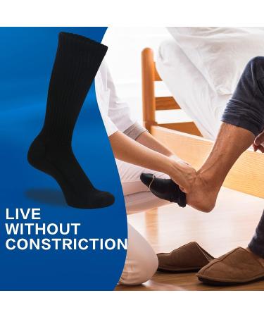 Athlemo Men's Bamboo Diabetic Socks 9-11 White (6 Pairs) | Loose Fit Circulation Crew, Seamless, Breathable & Odor-Free - Buy Online on GoSupps.com