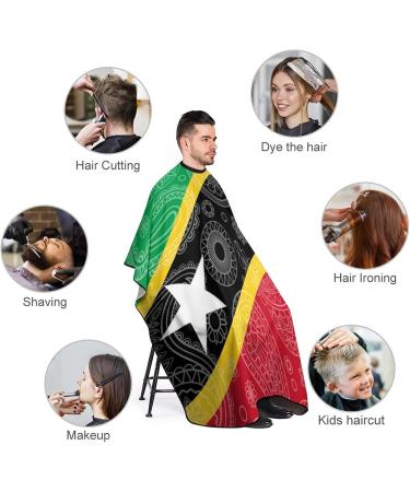 Buy Saint Kitts and Nevis Paisley Flag Barber Cape | Adjustable Hair Cutting Apron for Adults - International Shipping - Buy Online on GoSupps.com