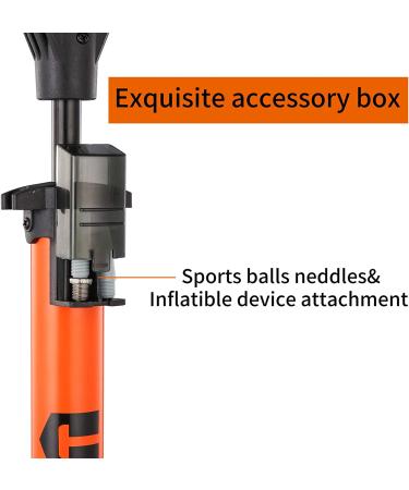 TOOLITIN High Pressure Bike Pump with Gauge | Presta & Schrader Valve | Road MTB Hybrid | Orange - Buy Online on GoSupps.com
