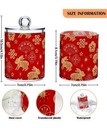Buy Gaireg Oriental Year of the Rabbit Plastic Bathroom Glasses - 2 Pack for Cotton Balls Swabs Dental Floss | International Shipping Available - Buy Online on GoSupps.com
