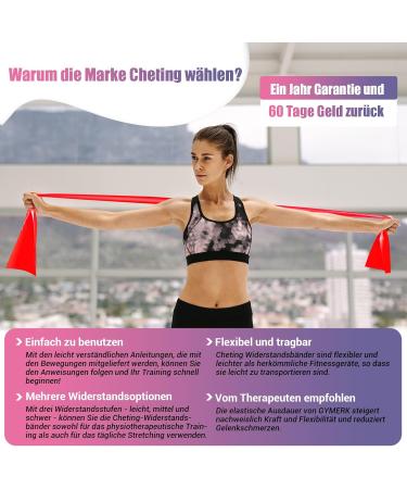 Ching Fitness Straps 3-Set - 1.8m Gymnastics Bands with 3 Resistance Levels for Yoga Pilates Strength Training & Physiotherapy | Includes Carrying Bag & Instructions - Buy Online on GoSupps.com