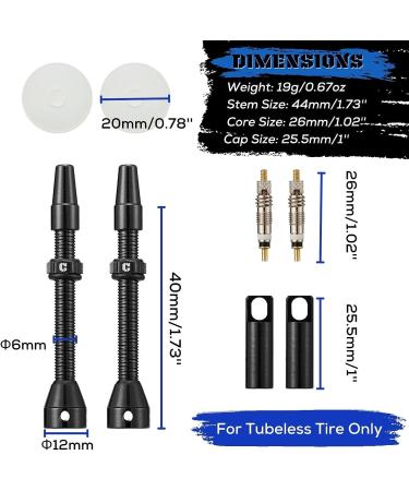 Corki Cycles Tubeless Presta Valve Stem 55mm with 2 Valve Cores & Remover Tools - Black - Buy Online on GoSupps.com