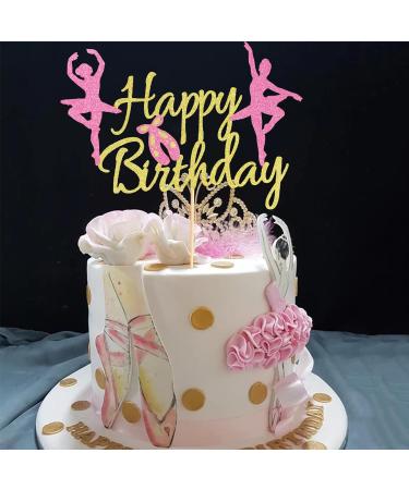 Arthsdite 1Pc Ballet Happy Birthday Cake Topper Ballerina Girl Dancing Cake Supplies Ballerina Girl's Birthday Party Decorations Ballet Dancer Cake Topper M - Buy Online on GoSupps.com