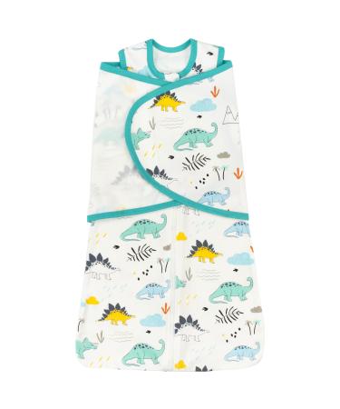 ZIGJOY Baby Swaddle Wearable Blanket 3-Way Adjustable 0.5 Tog Transtion Sleep Sack 100% Cotton for Newborn Infant Boy Girl 6-12 Months Jurassic Jurassic 6-12 Months