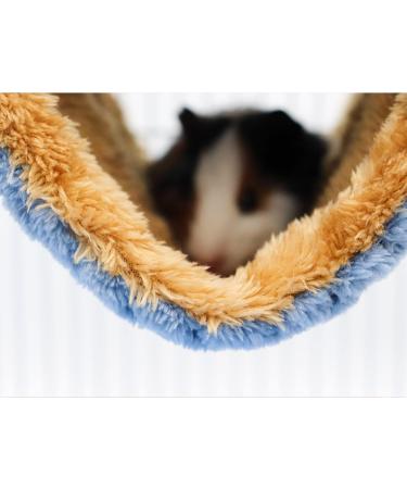 Dnoifne Fleece Winter Warm Rat Hammock Double Layer Hanging Birds Nest Bed with Warm Fleece Bird Cage Stand Perch Hideaway Cave Bed Tent Sleep Bed Cage Accessories for Rat Guinea Pig Chinchilla Blue - Buy Online on GoSupps.com