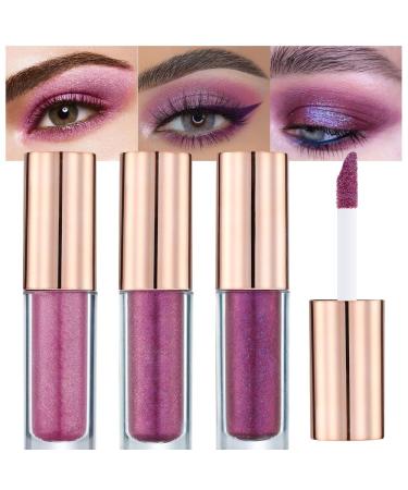 Liquid Sparkling Glitter Eye Shadow Sticks Set: Crystal Silver Golden Eyeshadow Eyeliner Eyelid Liquid Highlight Shimmer Makeup for Eyes Waterproof Quick-Drying (Pearl 1# Diamond 3#4#)