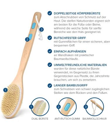 Joejis Kitchen 42 cm Long Handle Shower Brush - Ultimate Back Brush for a Refreshing Bath Experience - Buy Online on GoSupps.com