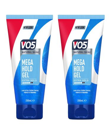 VO5 Mega Hold 24 hour extra strong control Styling Gel for perfectly groomed controlled natural hairstyle 200 ml Multi Buy 2 Pack