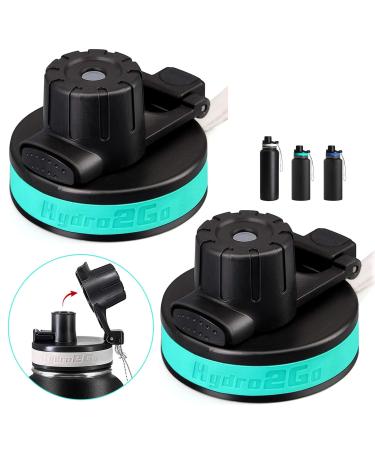 Auto Flip Lids for Hydro Flask Water Bottle Wide Mouth 12, 16,18, 32, 40, 64 oz, Flip Lids Replacements BPA-Free and Leak Proof 2 auto flip