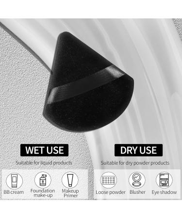 Powder Puff Face Triangular Makeup Puff Set - 6 Soft Black Puffs for Loose Powder | International Shipping - Buy Online on GoSupps.com