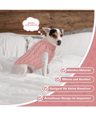 Cozy Pink Dog Sweater - Winter Turtleneck Knit for Small & Medium Pets | Warm Cat & Dog Pullovers - Shop Internationally! - Buy Online on GoSupps.com