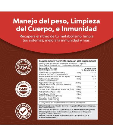 Vinagre de Sidra de Manzana - Suplemento Digestivo y Reductor de Tama o | Para limpieza natural de Hombres y Mujeres - Buy Online on GoSupps.com