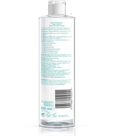 Neutrogena Skin Detox Triple Micellar Water 400ml - Cleansing & Purifying Formula - Buy Online on GoSupps.com