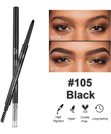 2 Packs Ultra Slim Eyebrow Pencil Micro Brow Definer Pencil with eyebrow razor Waterproof Long-lasting Precise Fine Tip Applicator for Perfect Brows Black - Buy Online on GoSupps.com
