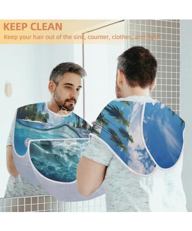 Beard Bib Apron for Men | Beard Hair Catcher | Perfect Father's Day & Christmas Gift | Sea Scenery Design - Buy Online on GoSupps.com