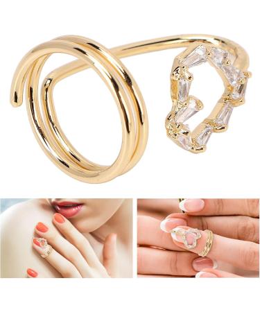 Women Finger Nail Rings Heart Shaped Copper Finger Nail Cap Decoration for Women Girls - Buy Online on GoSupps.com
