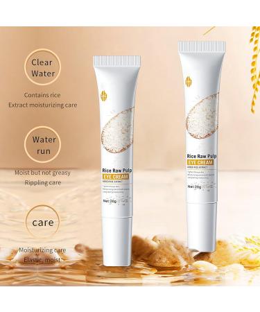 Rice Raw Pulp Eye Cream Anti Aging - Eye Cream for Dark Circles and Puffy Eyes - Moisture Hydration Under Eye Cream - Smooth Eye Contour Fade Fine Line Wrinkle - Reduce Dullness Improve Elasticity - Buy Online on GoSupps.com