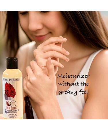 Rose Coconut Oil - Multi-Use Body Oil for Hair Skin & Nails | Fragrance Body Massage Oil | Travel Size 3.4 Fl oz - Buy Online on GoSupps.com