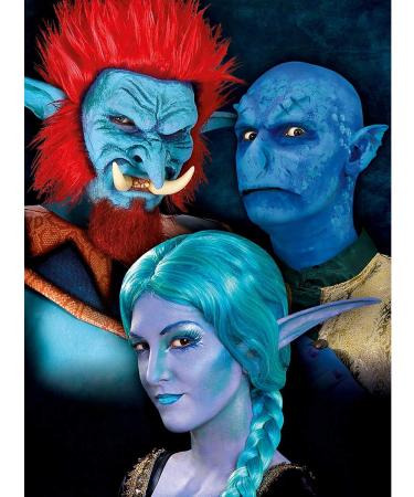 Professional Theatre Make-Up Set - Ocean Blue Cream Colours | Halloween Carnival Party Essentials - Buy Online on GoSupps.com