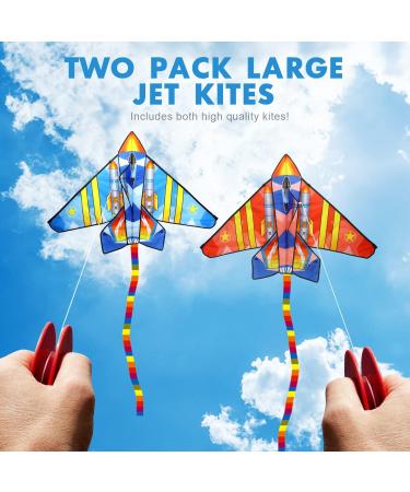 TOY Life 2 Pack Airplane Kites for Kids | Easy-to-Fly Large Beach Kite Set | Ideal Outdoor Gift for Children - Buy Online on GoSupps.com