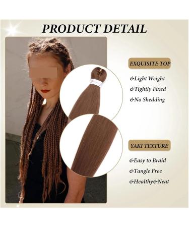 Hair Piece Pre-stretched Long Braided Hair 26-inch Crochet Braided Hair Synthetic African Ombre Giant Braided Hair For Women(FR-8) - Buy Online on GoSupps.com
