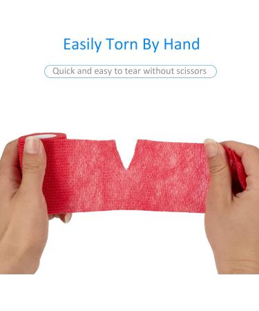 Buy Legal Self-Adhesive Bandage 7.5cm x 4.5m - 6 Rolls for First Aid Dog Veterinary Wrap & Sports Use | Red Elastic Cohesive Bandage - Buy Online on GoSupps.com