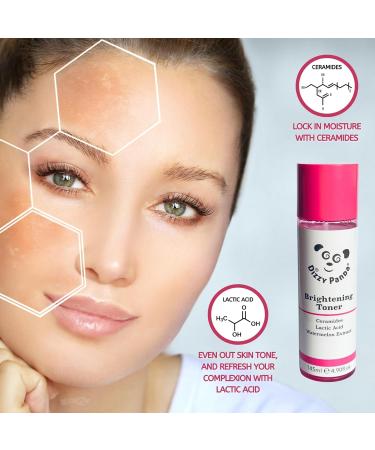 Dizzy Panda Brightening Toner 145ml - Radiant and Balanced Skin with Ceramides Lactic Acid and Watermelon Extract Includes ShopZee Skincare eBook (Toner) - Buy Online on GoSupps.com