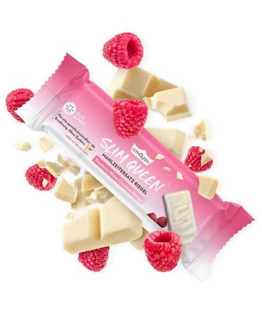 Buy Gymqueen Slim Queen Bar - 12x60g | Weight Control Meal Set with White Chocolate & Raspberry | Healthy Snack - Buy Online on GoSupps.com