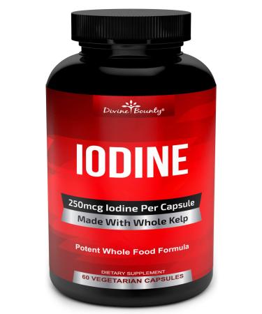 Iodine Supplement 250mcg - Iodine Pills from Sea Kelp (Grown in USA) - Thyroid Support Supplement (Ascophyllum Nodosum) - 60 Sea Kelp Capsules 1