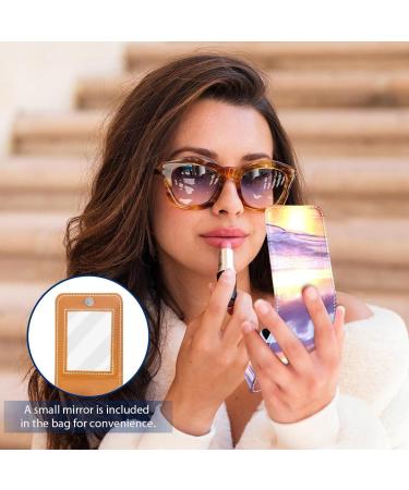 Violet Beach Sky Lipstick Case | Leather Organizer with Mirror | Mini Lip Gloss Holder Bag - Buy Online on GoSupps.com