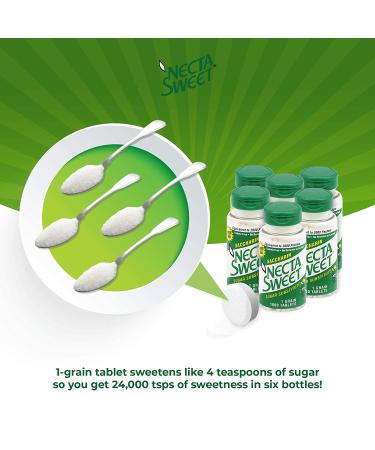 Necta Sweet 1-Grain Saccharin Tablets - Zero-Calorie Sugar Substitutes (6-Pack, 1,000 Tablets) - Buy Online on GoSupps.com