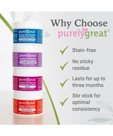 Cream Deodorant Aluminum-Free Deodorant Cream for Lasting Odor Control Vegan Cruelty-Free Natural Deodorant for Women Contains No Chemicals Parabens or BPA Floral Scent 1.76oz - Buy Online on GoSupps.com
