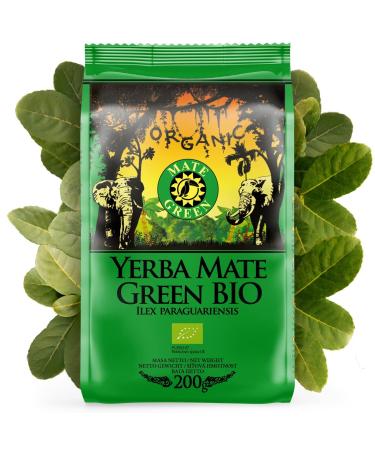 Mate Green Mate Tea Bio |Yerba Mate Bio 200g |Organile Lose Leaf |95% large leaves 5% sticks |Traditionally harvested dried without smoke |Brazilian Mate Tea from Rio Grande Do Sul Tea Small