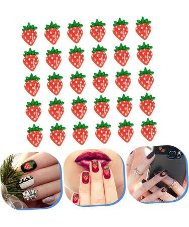 minkissy 60 Pcs Nail Art Accessories Nail Decorations Gemstones for Nails Strawberry Charms Jewelery for Girl Decoraciones Para U as Acr licas Nail Crystals Fruit Phone Case 3d Resin - Buy Online on GoSupps.com
