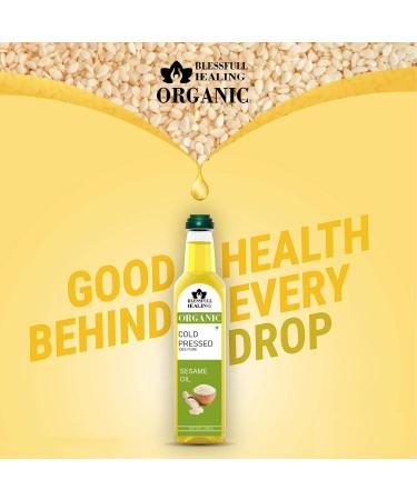 Blessfull Healing Cold Pressed Sesame Oil for Healthy Cooking Skin Glow 250 ml / 8.45 fl oz Pack of 2 - Buy Online on GoSupps.com