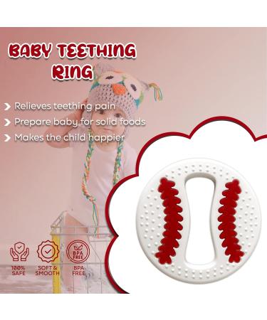 Soothing Silicone Baseball Teether - BPA-Free Teething Toy for Babies - Buy Online on GoSupps.com