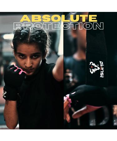Islero Boxing Bandages 93cm Fast Long Wrist Loops Gel Inner Gloves Padded Protection for Muay Thai MMA Martial Arts Boxing & Speedbag S/M Rose - Buy Online on GoSupps.com