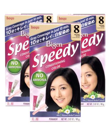 Bigen Speedy Conditioning Color Kit: 8 Natural Black - 3 Pack - Buy Online on GoSupps.com