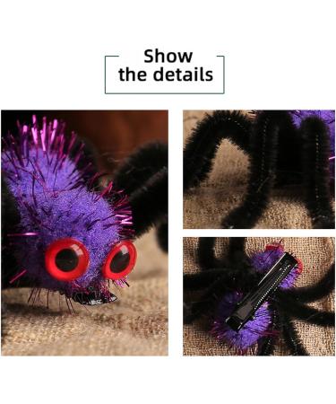 Spider Hairpins - Hair Styling Spider Pins for Halloween Spider Barrettes Halloween Hair Accessories for Family Friends Women Purple - Buy Online on GoSupps.com