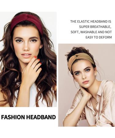 AWUMBUK Non-Slip Headbands for Women - 8 Pack Solid Color Knotted Hair Bands for Yoga and Summer - Hair Accessories for Girls - Buy Online on GoSupps.com