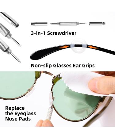 Glasses Cleaner Kit - Eyeglass Cleaner Spray & Microfiber Cloth Set with Portable Repair Kit - Safe for All Lens - White - Buy Online on GoSupps.com