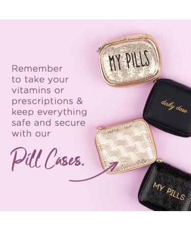 MIAMICA Women's Zippered Pill Case - 8-Day Removable Organizer | Compact Weekly Medicine Box | Blue Glitter - Buy Online on GoSupps.com