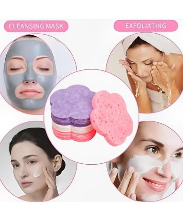 Makeup Remover Sponges - Gentle Cleansing Sponges for Girls Face Cleanser Pads With Flower Shape for Business Trip Dating - Buy Online on GoSupps.com